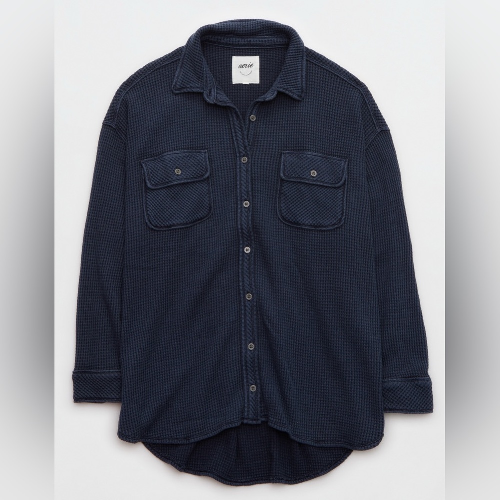 Aerie Lumberjane Waffle Longsleeve Button Down Shirt